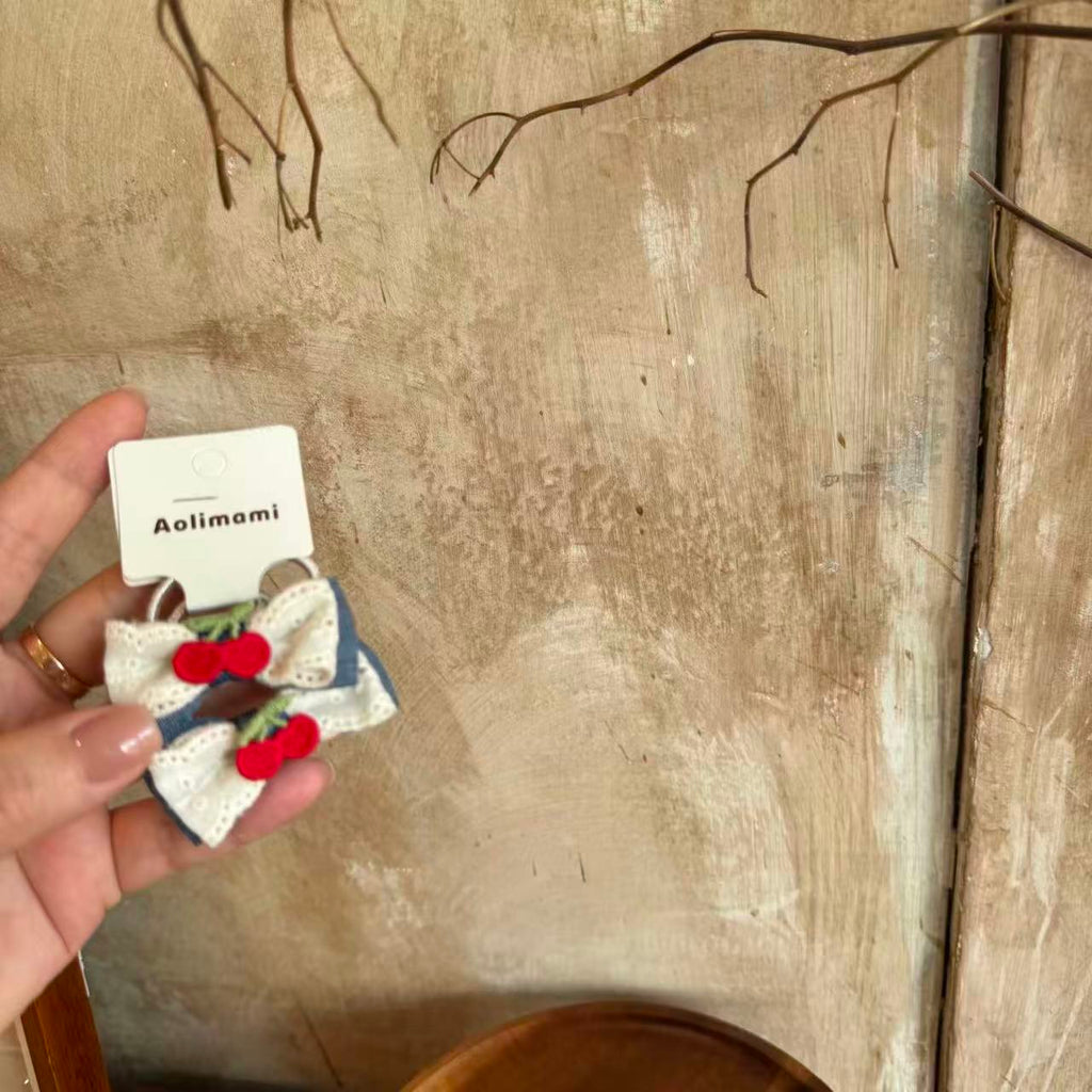 Elastiques Cheveux Cerise Nœud De Papillon