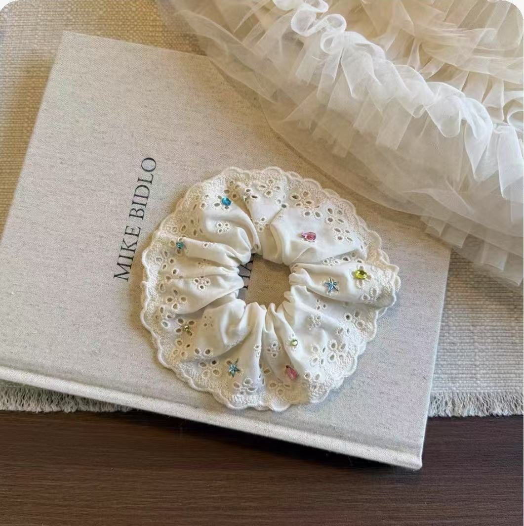 Chouchou Chiffon Brodée