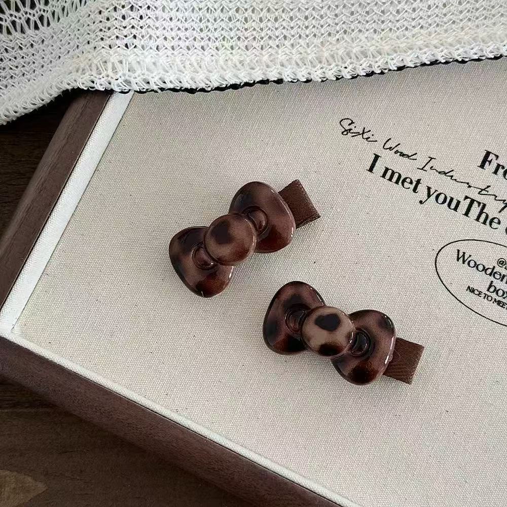 Barrettes Nœud De Papillon Léopard
