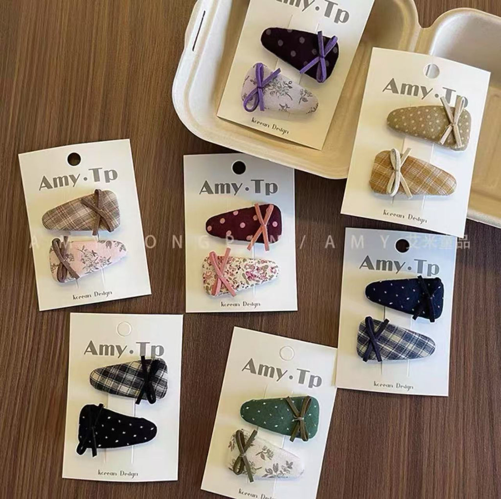 Barrettes Goutte D'Eau Nœud De Papillon