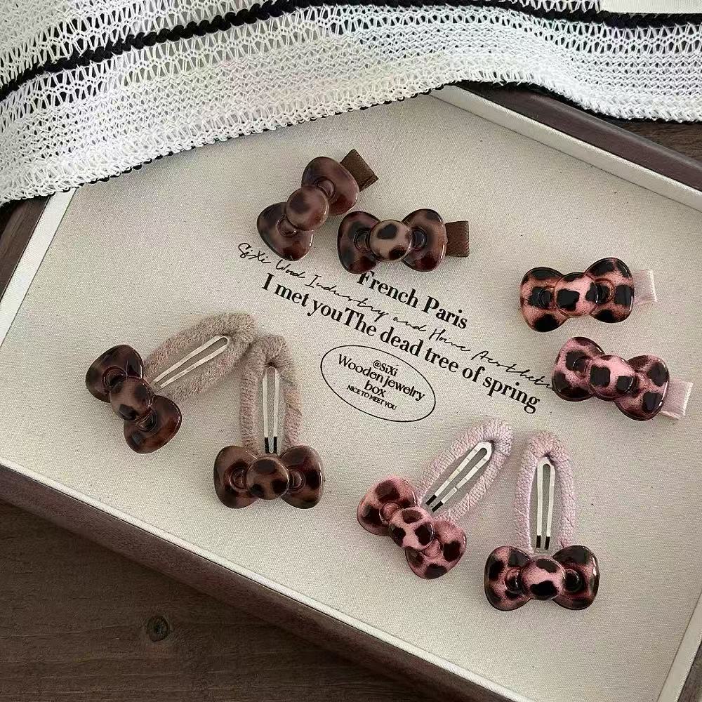 Barrettes Nœud De Papillon Léopard