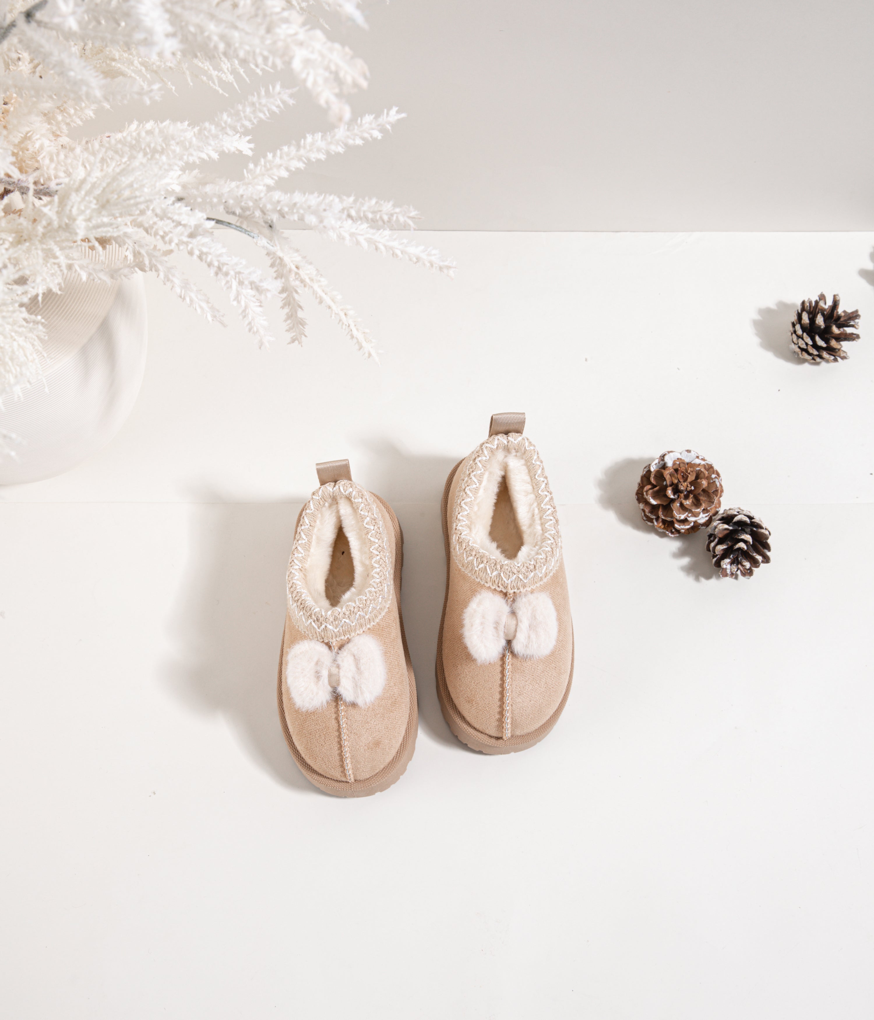 Odette Beige with Bow Tie