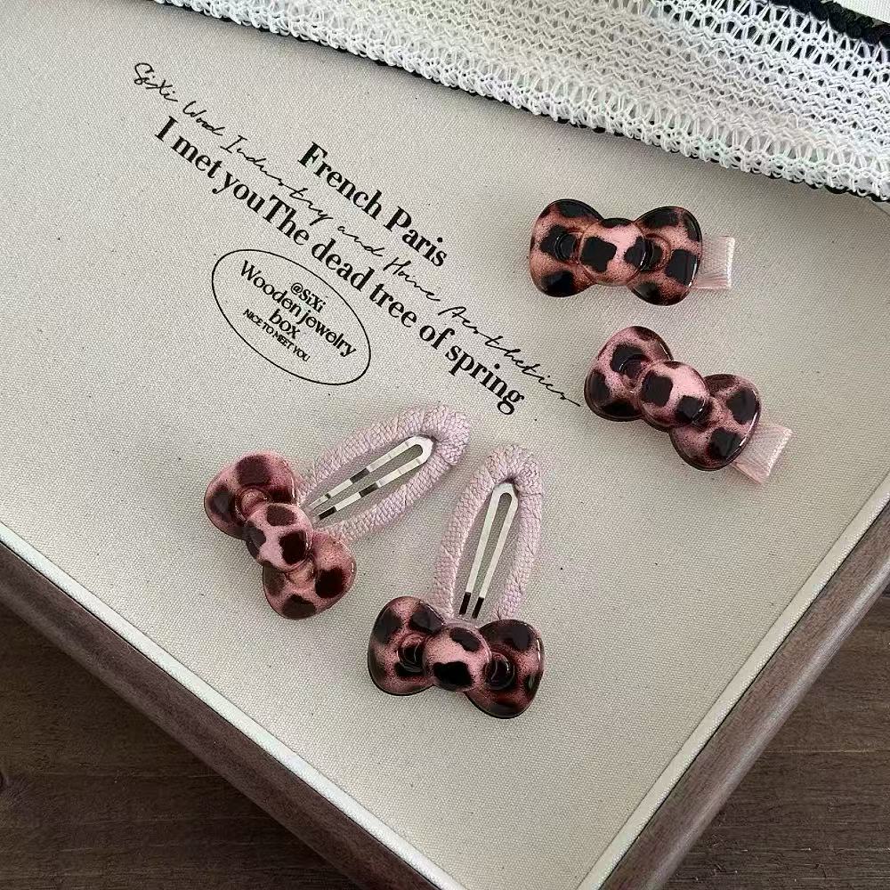 Barrettes Nœud De Papillon Léopard