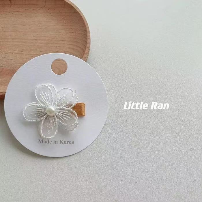 Barrettes Fleurs Avec Perle