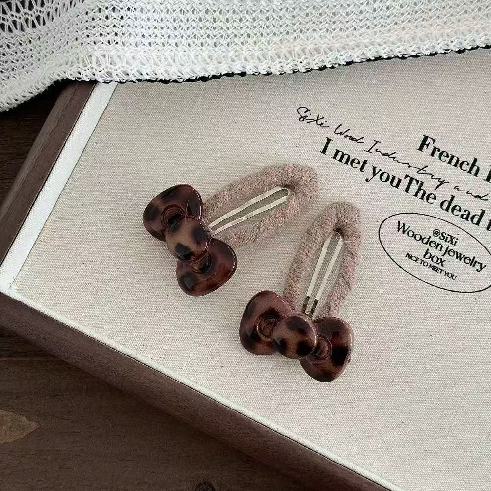 Barrettes Nœud De Papillon Léopard