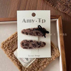 Barrettes Léopard Velour