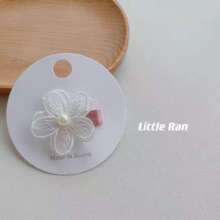 Barrettes Fleurs Avec Perle